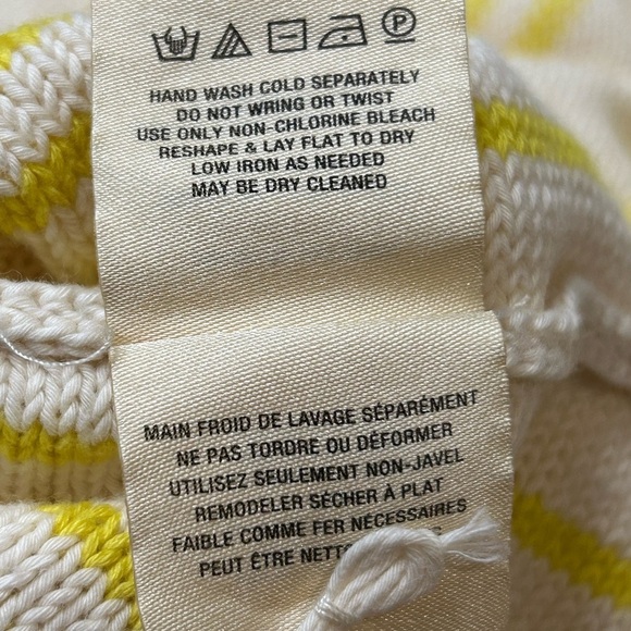 Anthropologie Moth Knit Striped Sweater Size XS Dolman Sleeve‎ Boat Neck Yellow - Picture 6 of 6